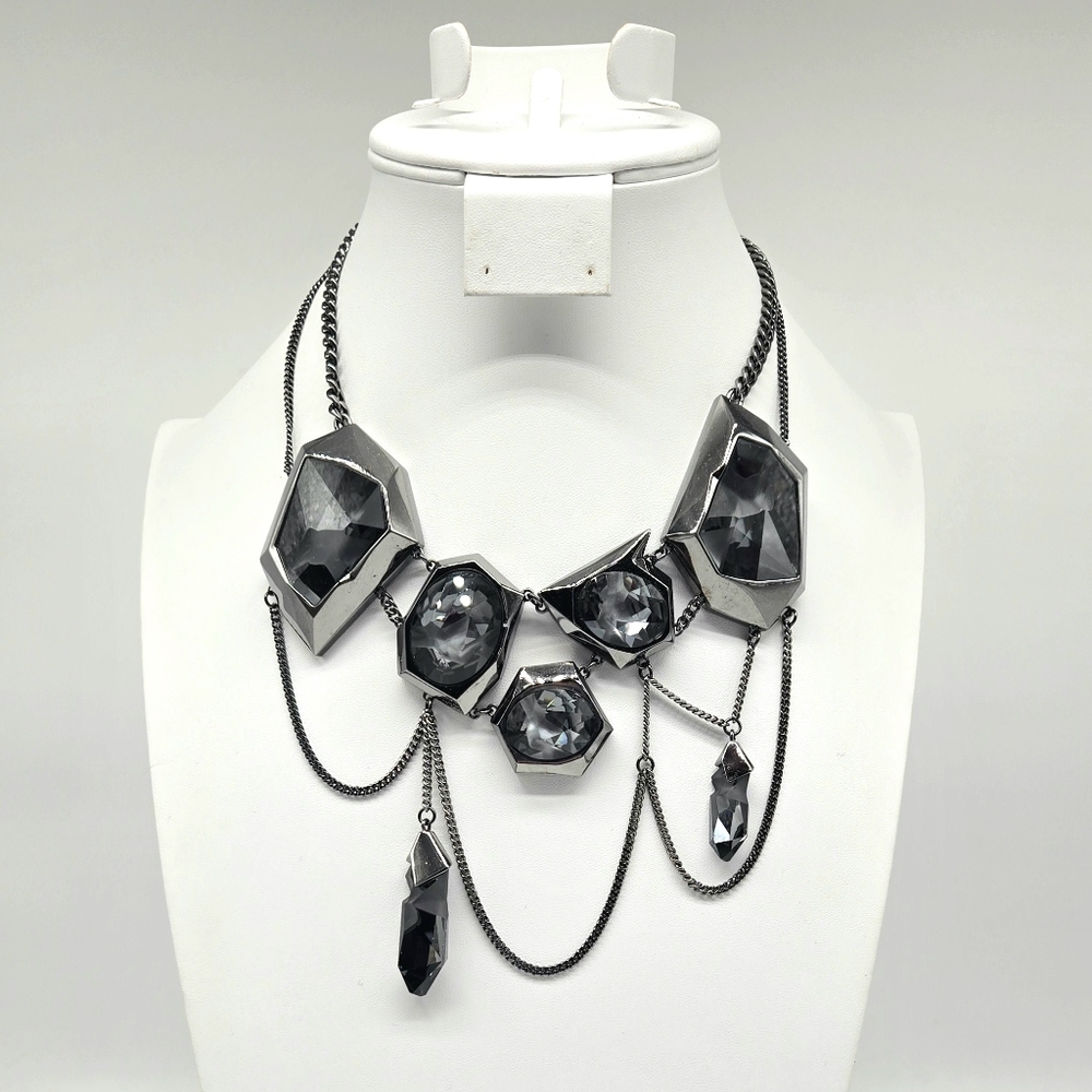 Jean Paul Gaultier and Atelier Swarovski Reverse Statement Necklace Ruthenium